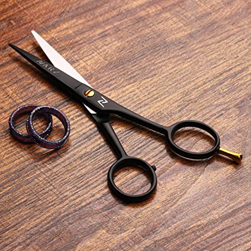 NARZ Professional Hairdressing Scissors for Barbers & Hairdressers 6" Stainless Steel Hair Cutting Scissors for Men & Women (Black)