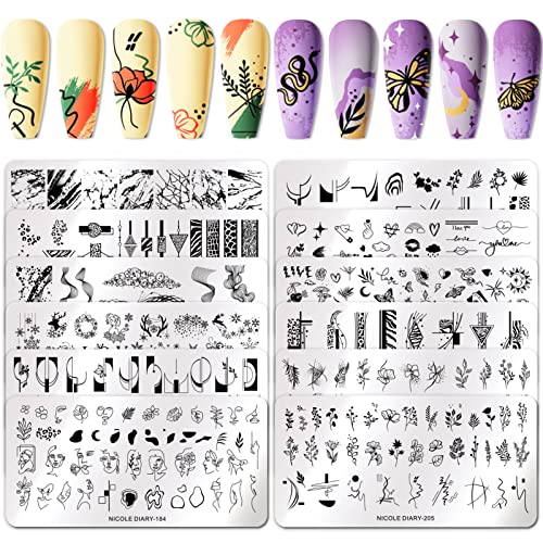 Born Pretty Nail Stamping Polish Spring Summer Fingernail Stamp Polish Set Manicure Print Nail Polish for Stamping Plates 12 Colors Bulk Nail Pol