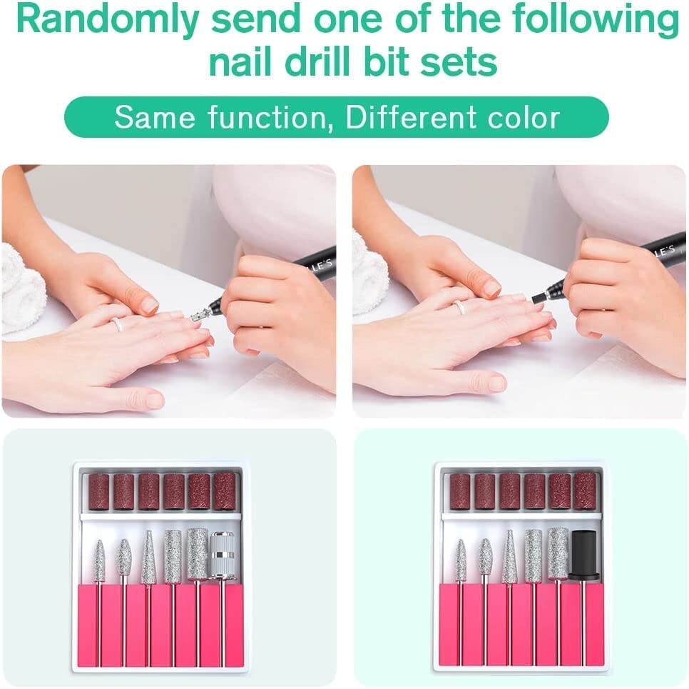 Nail Drill Machine, Professional Manicure Nail File Kit 20000rpm Acrylic Gel Nails Polishing Tool Drills for Home and Salon Use