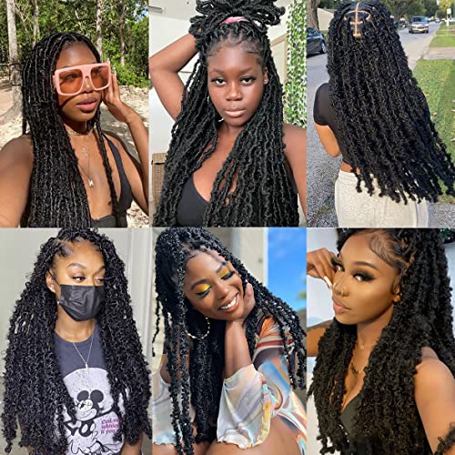 Leeven 30 Inch Distressed Faux Locs 6 Packs Long Butterfly Faux Locs Crochet Hair Synthetic Crochet Braids Pre-looped Soft Locs Crochet Locs Hair