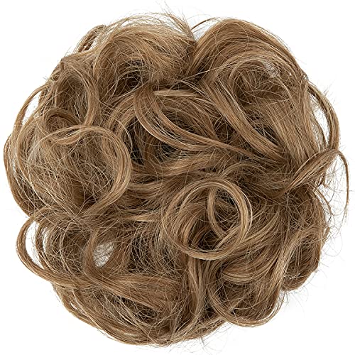 Messy Hair Bun Extensions Curly Wavy Hair Scrunchies for Women Girls Large Synthetic Donut Updo Hair Pieces Hair Chignons