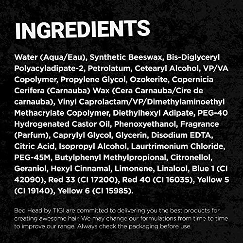 Bed Head For Men by TIGI - Matte Separation Workable Wax - Professional Firm Hold Hair Wax for Men - Hair Styling Product Formulated With Beeswax