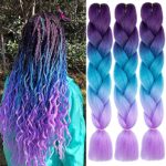 FANWYFYU Ombre Braiding Hair, 3Pack/Lot Ombre Braiding Hair Extensions High Temperature Synthetic 24inch Pre Stretched Braiding Hair,for Box Brai