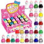 Beauty4Britain 24 x Nail Polish Doll Shaped Mix of 24 Glitter Pastel Pearl Bright Classic Colours Display Box Glass Bottles (Colour Set B)