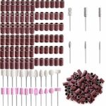 SIQUK 150 Pieces Sanding Bands Nail Drill Bits Set with Wool Polishing Grinding Pads for Portable Electric Nail Drill