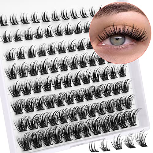 DIY Lash Extension Kit 200pcs Lash Clusters with Bond and Seal Individual Lashes Kit Cluster Lashes Wispy C D Curl False Eyelash Clusters by Ruai