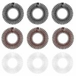 9 Pcs Flexi Comb Headband for Women Girls, Plastic Circle Zig-zag Hairband Stretch Hair Comb Headband, Hair Band for Women and Girls 3 Colors
