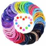 Hair Bobbles, 200Pcs Hair Ties Elastic Hair Bands Ponytail Holders for Girls Women with 15Pcs Mini Hair Clips (Multicolor)