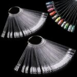 Nail Colour Display" Clear Nail Swatch Sticks, Salon Nail Display Tips, Nail Samples Sticks for Nail Art Design Nail Practice | Fan Shape, with M