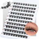 Individual Lashes, 100pcs Cluster Lashes Russian Lashes Individual D Curl Cluster Eyelash Extension DIY Individual Eyelashes Natural Wispy Eyelas