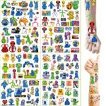 8 sheets Rainbow Friends Temporary Tattoo for Kids BOZILY Kids Tattoos Waterproof Removable Fake Tattoo Stickers Children's Stick on Tattoos for