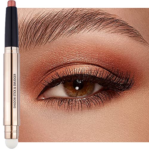 Glitter Eyeshadow Metallic Eye Shadow Stick,Pearl Shimmer Dual-Ended Eyeshadow Eye Brightener Highlighting Pen,High Pigmented,Cruelty Free,Smooth