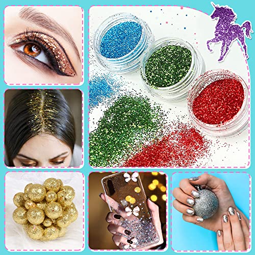 MarckersHome Glitter Tattoos Kit, Temporary Tattoo For Kids, With Unicorn Mermaid Tattoo, 12 Colors Glitter, Unique Stencils, Great Birthday Part
