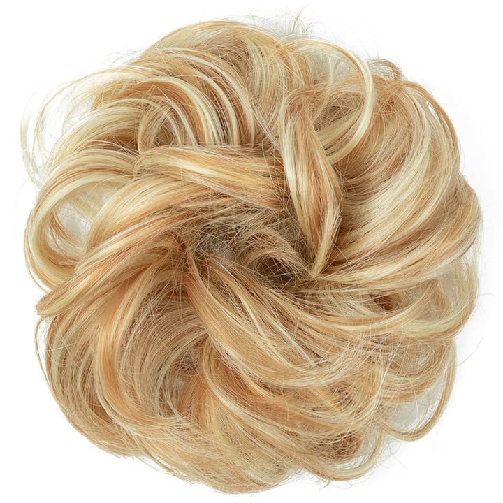 Messy Hair Bun Extensions Curly Wavy Hair Scrunchies for Women Girls Large Synthetic Donut Updo Hair Pieces Hair Chignons