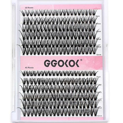 GGOKOK Lash Clusters 240 Pcs Individual Lashes Cluster Lashes 30D+40D D Curl 9-16Mix Lash Clusters DIY Lash Extension At Home Lashes (30D+40D D C