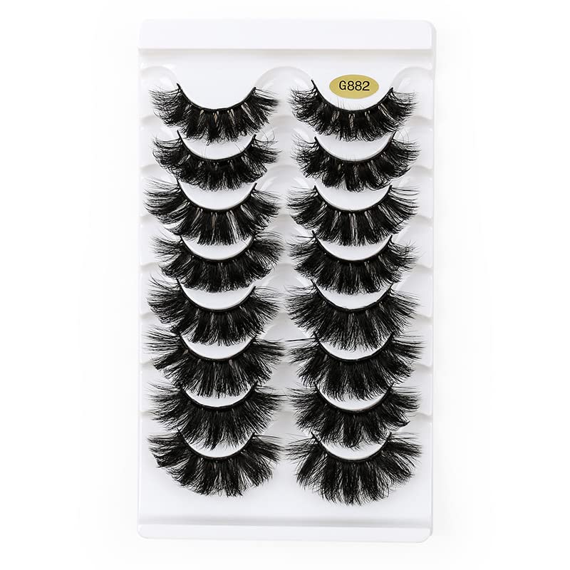 KOKAY False Eyelashes Russian Strip Lashes Faux Mink Lashes 8 Pairs DD Curl, Reusable Fluffy 3D Fake Eyelashes Thick Soft Waterproof for Gift (K0