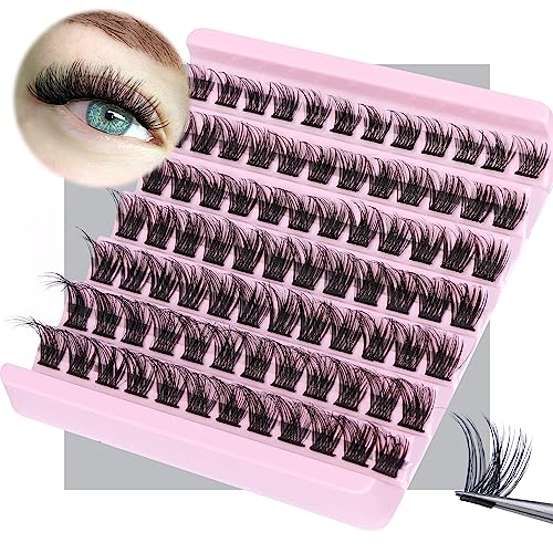 Lash Clusters 108Pcs DIY Eyelash Extenisons Natural Look Wispy Clusters Lashes 8-16MM D Curl Individual Lashes DIY at Home Wispy Fluffy Lash Exte