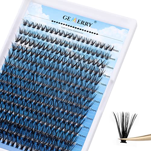 Cluster Eyelash Extensions 240pcs Cluster Lashes Individual Lashes D Curl 30D 40D 0.07mm 8-16mm Mix Ribbon Lashes Wide Stem Natural Lashes DIY La