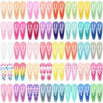 Hair Clips, Funtopia 80 Pcs 1.2 Inch Toddler, Mini Metal Snap Hair Clips for Little Girls Baby Kids, Colorful Small Hair Barrettes, Accessories f