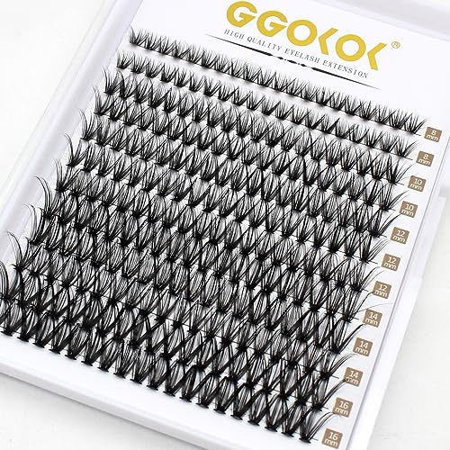 GGOKOK Lash Clusters 240 Pcs Individual Lashes Cluster Lashes 30D+40D D Curl 9-16Mix Lash Clusters DIY Lash Extension At Home Lashes (30D+40D D C