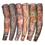 NINVVS 8 fake temporary tattoo arm sets, outdoor sunscreen elastic hand sleeves, neutral cool and handsome tattoos, fashionable body art decorati