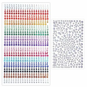 1250pcs Face Stickers, Face Stickers Self-Adhesive Face Diamonds Rhinestones for Makeup Nail Gems for Face Eye Belly Arm Body Nail Decoration Par