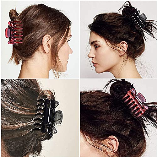 JaneYi 6 Pieces Hair Claw Clips Plastic Hair Claws Non-Slip Strong Hold Hair Jaw Clips Medium Small Hair Clasps Fashion Hair Styling Accessories