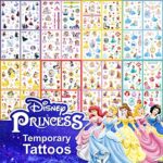 Disney Temporary Tattoos for Kids, CAYUDEN 40 Sheets Cartoon Princess Tattoos Temporary for Girls Waterproof Disney Children Tattoos Temporary Mi