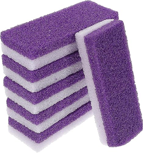6PCS Pumice Stone for Feet, Foot Care Tool Kit, Pumice Stone for Hard Skin, Ideal Foot Scrub Stone and Exfoliator Block, Purple
