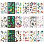 Temporary Tattoos for Kids, 160 Styles Luminous Tattoos Toys Gifts for Girls Boys Birthday Supplies Favors, Mixed Style Glow In The Dark Party Ba
