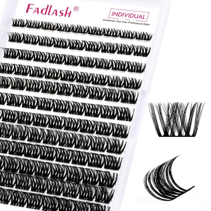 Individual Cluster Lashes Sets Extensions 200Pcs 40D 0.07 D Curl 8-16mm Mixed Trays Individual Eyelashes DIY Multiple Shapes Eyelash Extensions C
