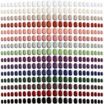 360 Pieces Women Short Press on Nails Square Artificial False Nails sitck On Nails Set Glossy Pure Color Fake Nail Pack Full Cover Fingernails Me