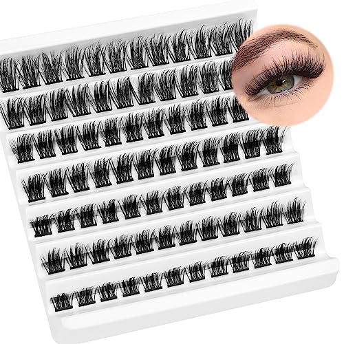 Lash Clusters 108Pcs DIY Eyelash Extenisons Natural Look Wispy Clusters Lashes 8-16MM D Curl Individual Lashes DIY at Home Wispy Fluffy Lash Exte