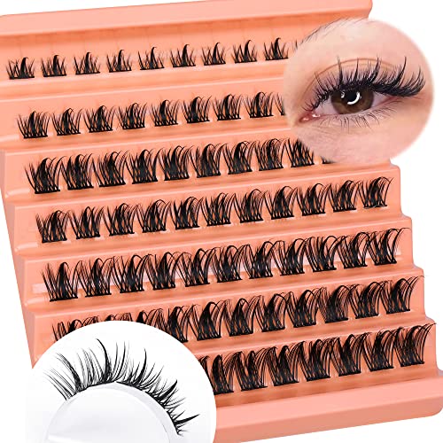Lash Clusters 108Pcs DIY Eyelash Extenisons Natural Look Wispy Clusters Lashes 8-16MM D Curl Individual Lashes DIY at Home Wispy Fluffy Lash Exte