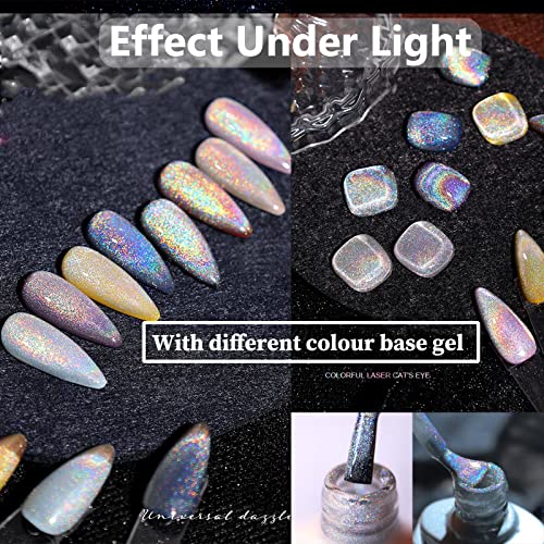 Gel Nail Polish, Gel Nail Kit With Magnet Glitter Gel Polish, Pearl Shell Reflective Sparkle Shiny Clear Pastel Cat Eye UV Gel Nail Polish Set Us