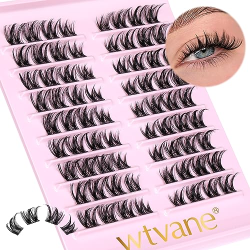 Individual Lashes Wispy Cluster Lashes D Curl Eyelashes Individual Fluffy Cluster Eyelash Extensions 11-16MM Fluffy Mink Lash Clusters DIY at Hom