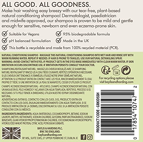 Baylis & Harding Goodness Kids Watermelon Burst No Tears Natural Conditioning Shampoo 500ml, (Pack of 3) - Vegan Friendly