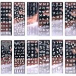 12 PCS Nail Stamp Templates,Nail Stamping Plates Set, 1stamper 1scraper 20Fake Nails- Art Stamping with Flower Butterfly Animal Design Metal Imag