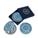 Totally Turkish Metal Compact Mirror – Small Folding Round Mirror With Magnetic Close – 1x & 2x Magnification – For Handbags, Make-Up, Travel & C