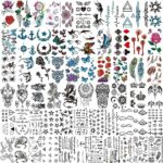 COKTAK 64 Sheets Variety Tiny Waterproof Temporary Tattoos For Men Women, Moon Star Butterfly Birds Planets Fake Tattoos For Kids Adults, Arm Nec