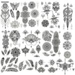 9 Sheets Fake Tattoos, Large Tribal Temporary Tattoos Feather Lion Dreamcatcher 3D Tattoo Stickers for Women Girls