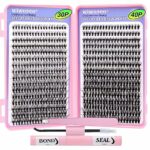 640Pcs Lash Extension Kit, DIY Eyelash Extension Kit Cluster Curl Individual Lashes with Lash Bond and Seal, Tweezers DIY Eyelash Extension Kit f