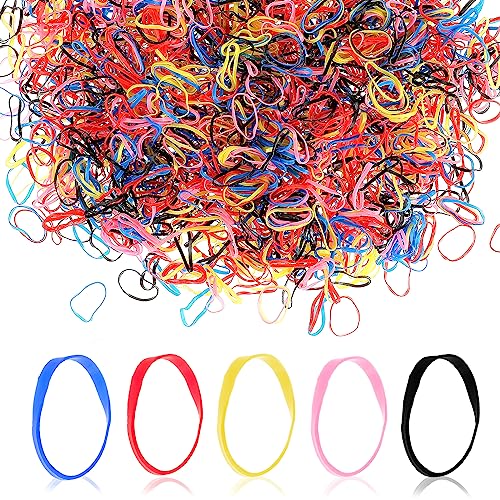 Lusofie 2500Pcs Clear Hair Elastic Bands Small Clear Elastic Hair Bands Soft Baby Elastic Hair Ties Hair Bands for Girls, Kids, Braids Hair, Wedd