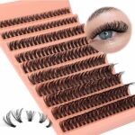 Lash Clusters 200Pcs Individual Lashes DIY Eyelash Extension D Curl Natural Look Wispy Clusters Lash Extension 8-16mm Mix Tray Fluffy Soft Faux M