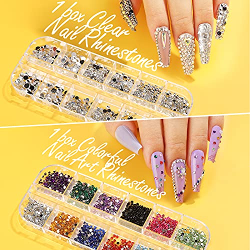 FANDAMEI Nail Art Kit, Nail Design Tools Kit with Nail Art Brushes, Nail Dotting Tools,Fine Glitter,Nail Butterfly, Nail Heart Glitter Sequins, N