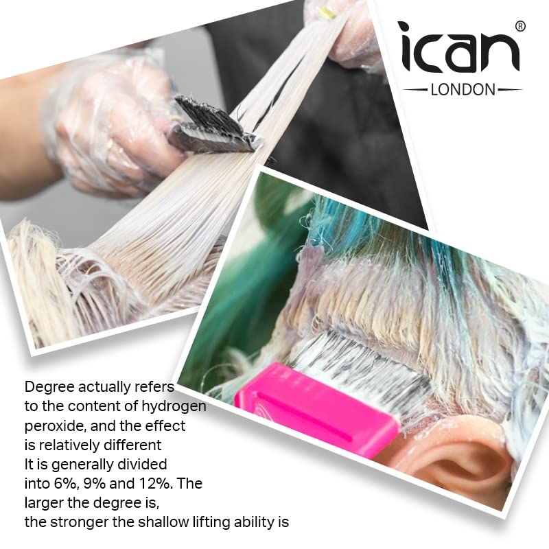 ICAN LONDON PROFESSIONAL CREAM PEROXIDE 20 VOL 6% 1000 ML + WHITE POWDER BLEACH (JAR)500 G SET