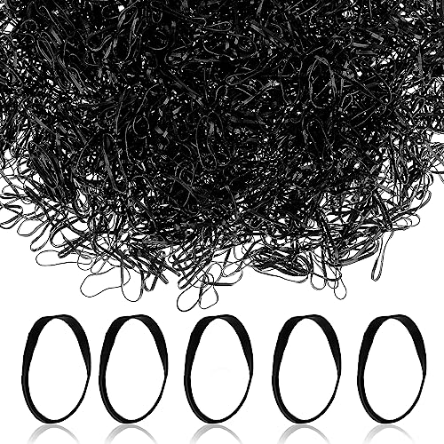 Lusofie 2500Pcs Clear Hair Elastic Bands Small Clear Elastic Hair Bands Soft Baby Elastic Hair Ties Hair Bands for Girls, Kids, Braids Hair, Wedd