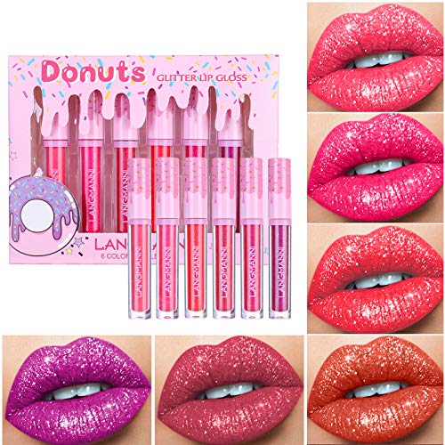 Mimore 6 Colors Matte Lipstick Set Matte Glitter Shimmer Magical Lipgloss Set pigment-rich matte colors Lipstick professional Lip Glaze Makeup Ki