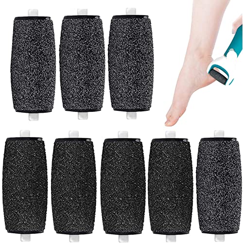 AOYU 8PCS Replacement Rollers Heads Refills for Scholl Velvet Smooth Electric Foot File Roller Refills Pumice Stone for Feet Hard Skin Pedi Rolle