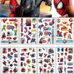 8 Sheets Avengers Marvel Tattoo Stickers,120+ Superhero Patterns Temporary Fake Face Body Tattoo Stickers for Iron Man Hulk Captain America Spide